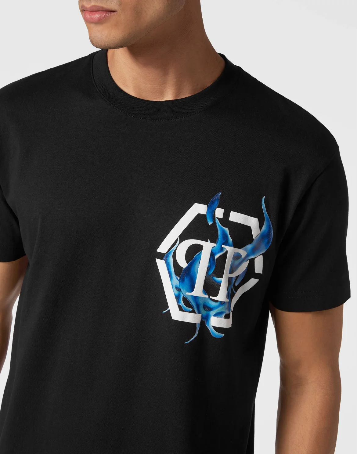 T-shirt Round Neck SS Flame Logos, цвет: Черный