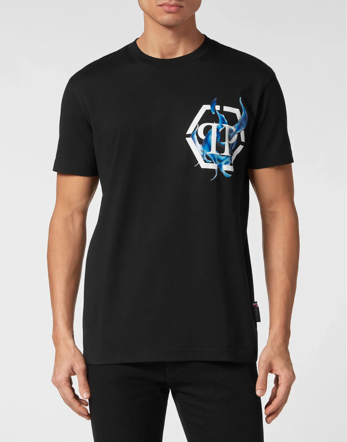 T-shirt Round Neck SS Flame Logos, цвет: Черный