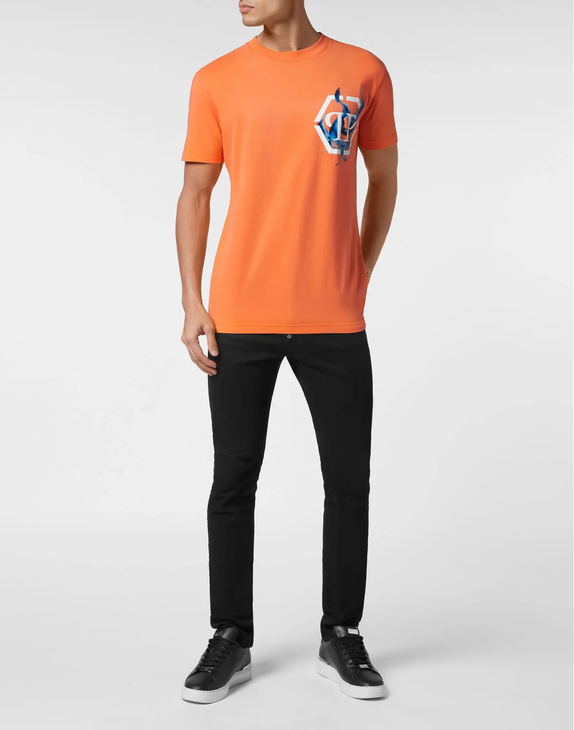 T-shirt Round Neck SS Flame Logos, цвет: Оранжевый