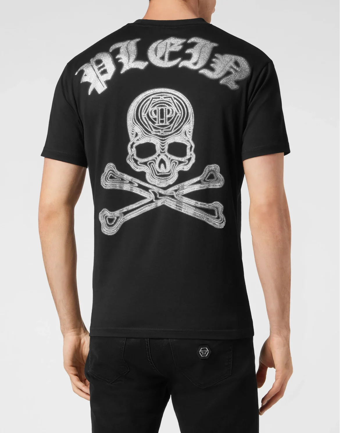 T-shirt Round Neck SS with Crystals Skull&Bones, цвет: Черный
