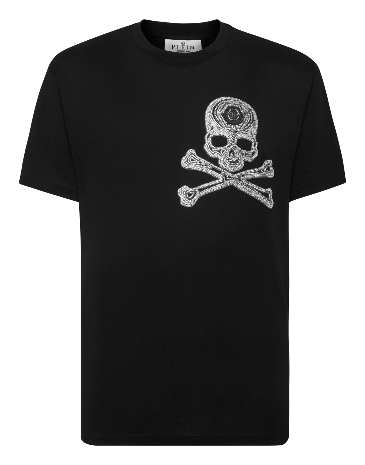 T-shirt Round Neck SS with Crystals Skull&Bones, цвет: Черный