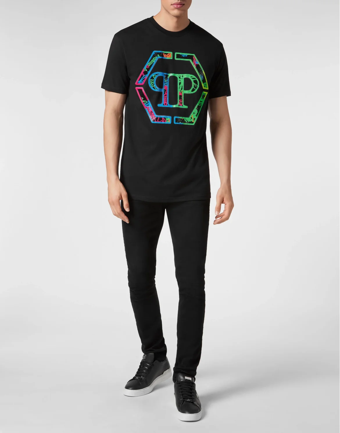 T-shirt Round Neck SS with Crystals, цвет: Черный