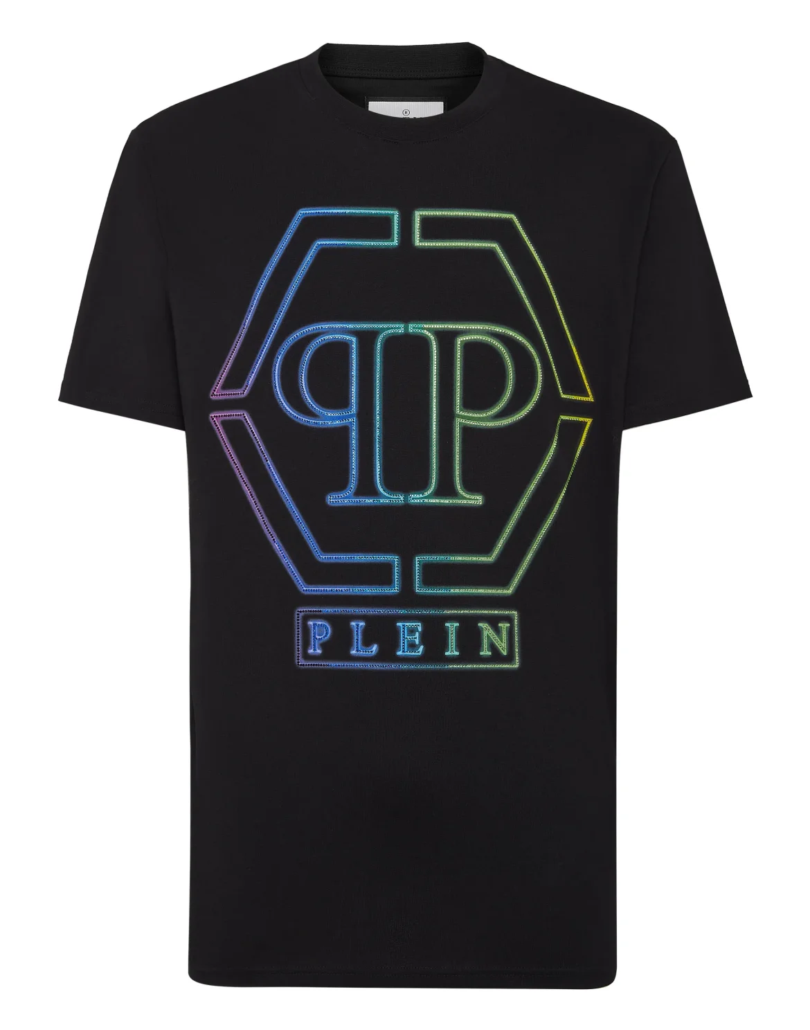 Embroidered T-shirt Round Neck SS Hexagon, цвет: Черный