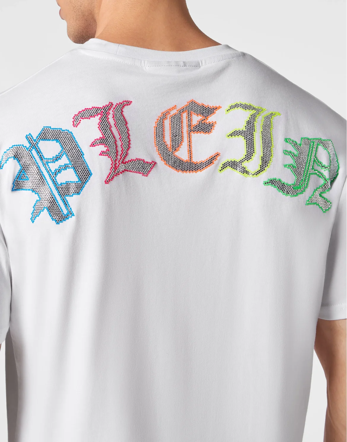 Embroidered T-shirt Round Neck SS with Crystals Gothic Plein, цвет: Белый
