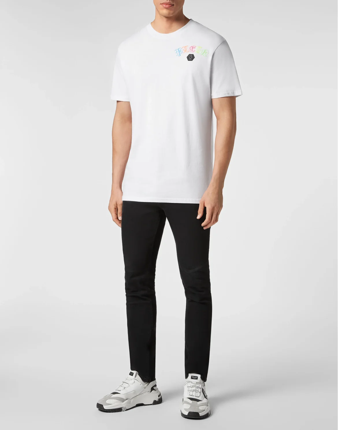 Embroidered T-shirt Round Neck SS with Crystals Gothic Plein, цвет: Белый