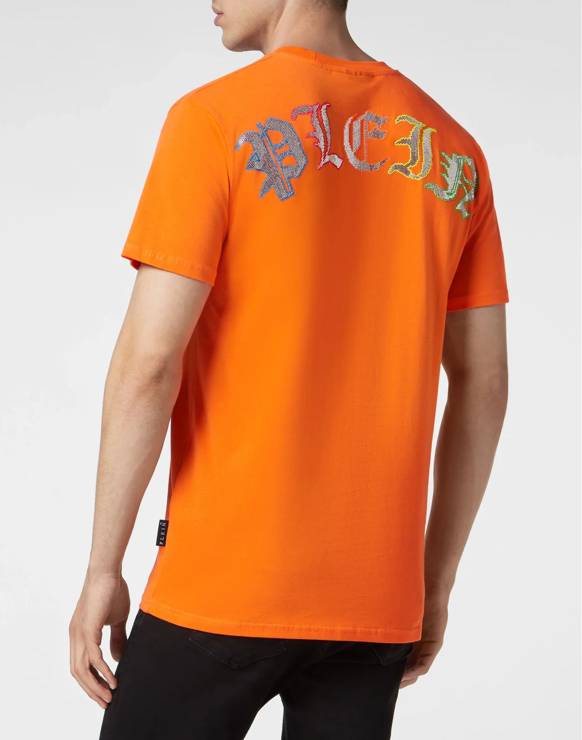 Embroidered T-shirt Round Neck SS with Crystals Gothic Plein, цвет: Оранжевый