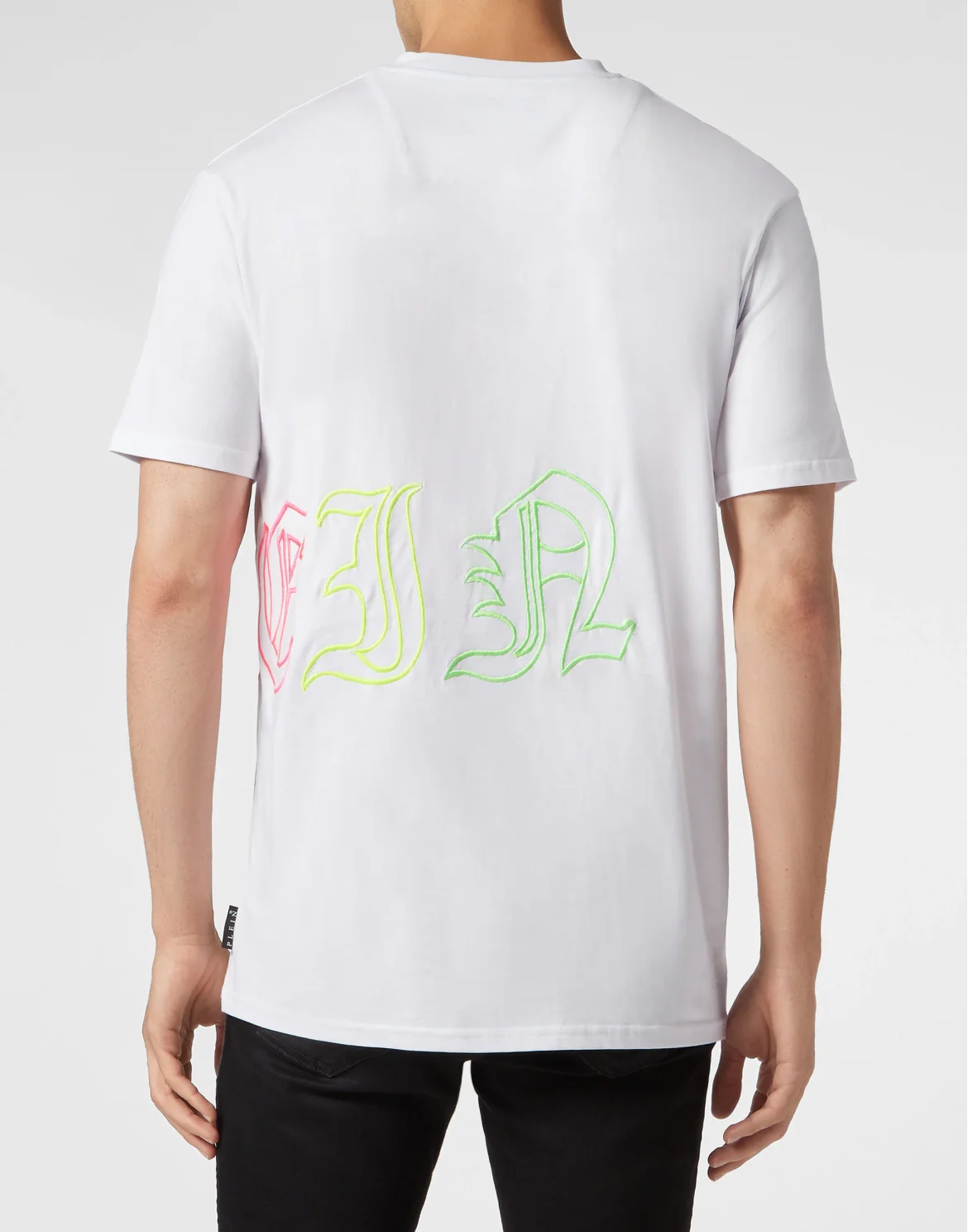 Embroidered T-shirt Round Neck SS, цвет: Белый