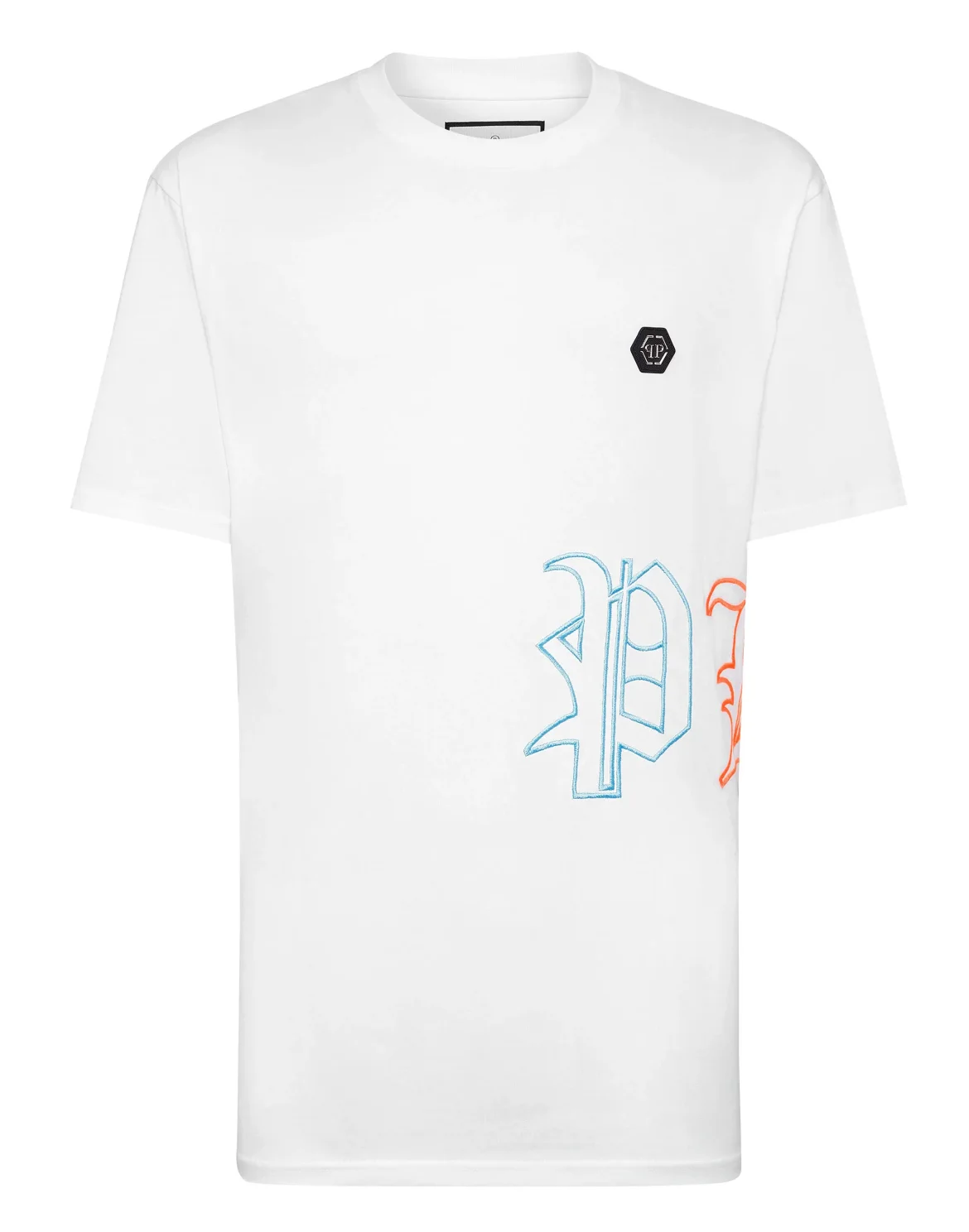 Embroidered T-shirt Round Neck SS, цвет: Белый