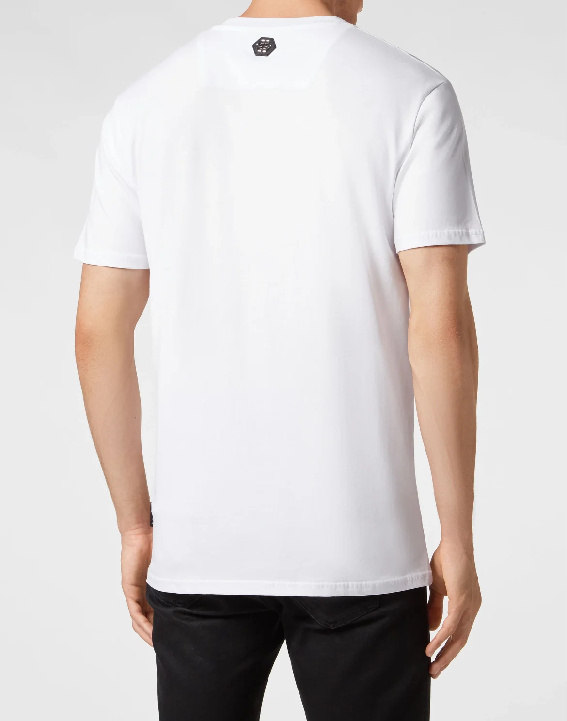 Embroidered T-shirt Round Neck SS with Crystals Gothic Banner, цвет: Белый