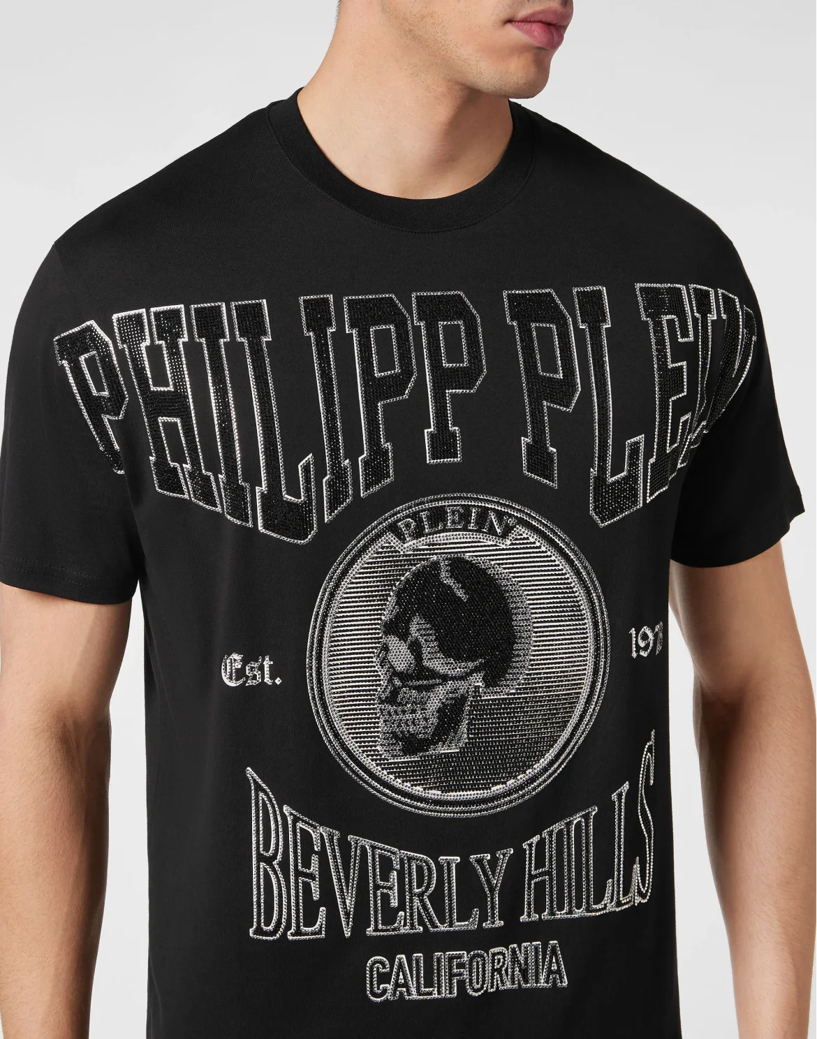 T-shirt Round Neck SS with Crystals, цвет: Черный