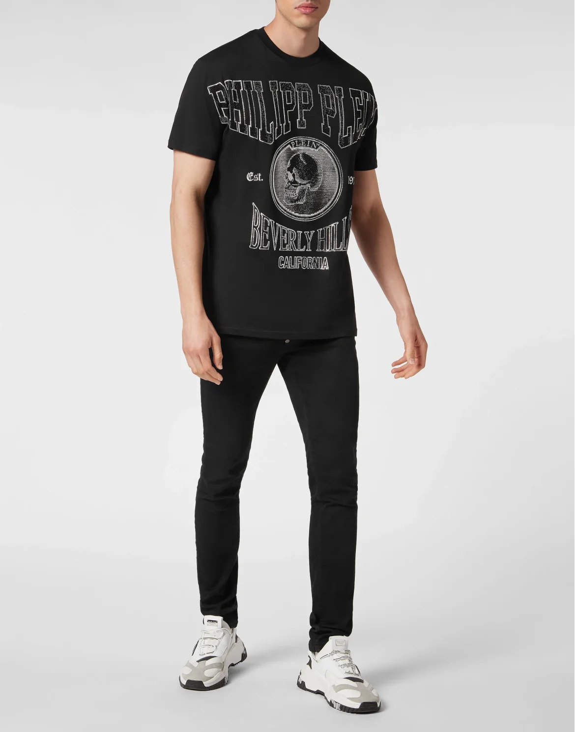 T-shirt Round Neck SS with Crystals, цвет: Черный