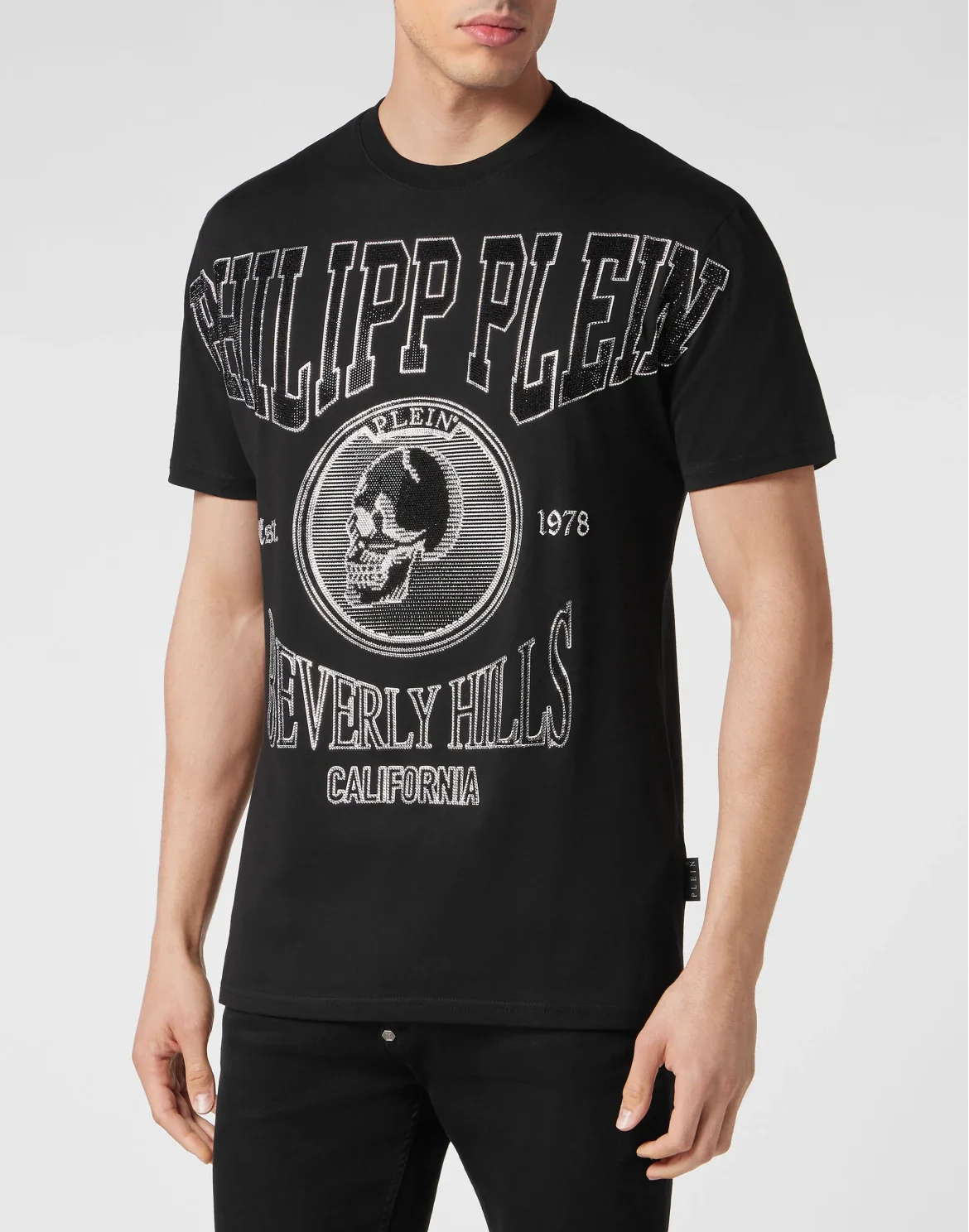 T-shirt Round Neck SS with Crystals, цвет: Черный