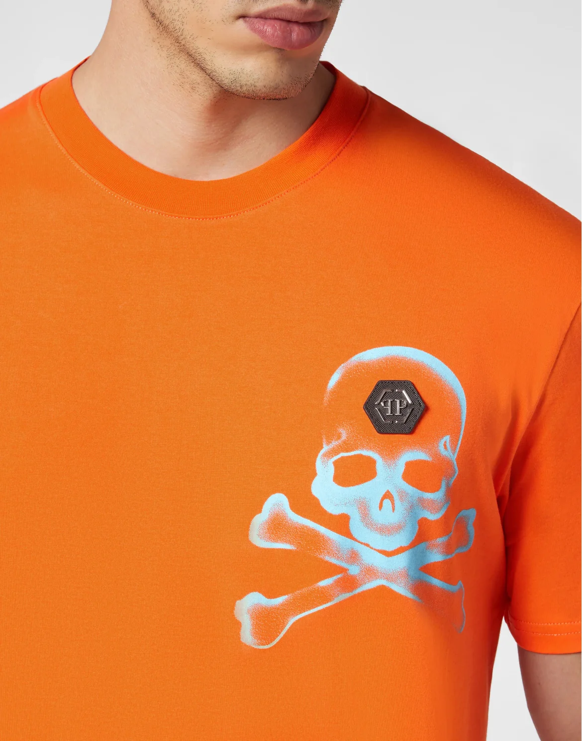 T-shirt Round Neck SS Gothic Plein, цвет: Оранжевый