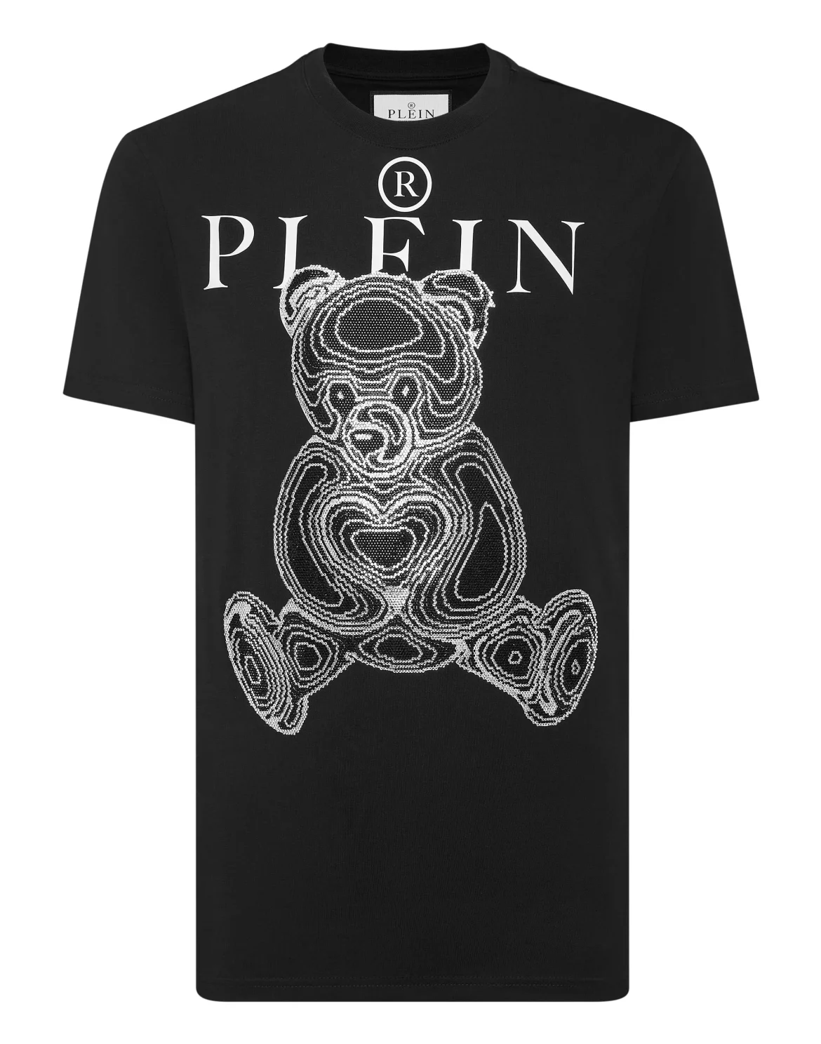 T-shirt Round Neck SS with Crystals Teddy Bear, цвет: Черный
