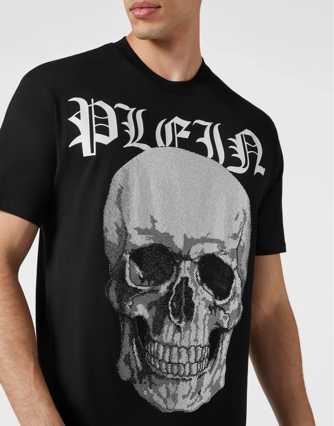 T-shirt Round Neck SS with Crystals Skull, цвет: Черный