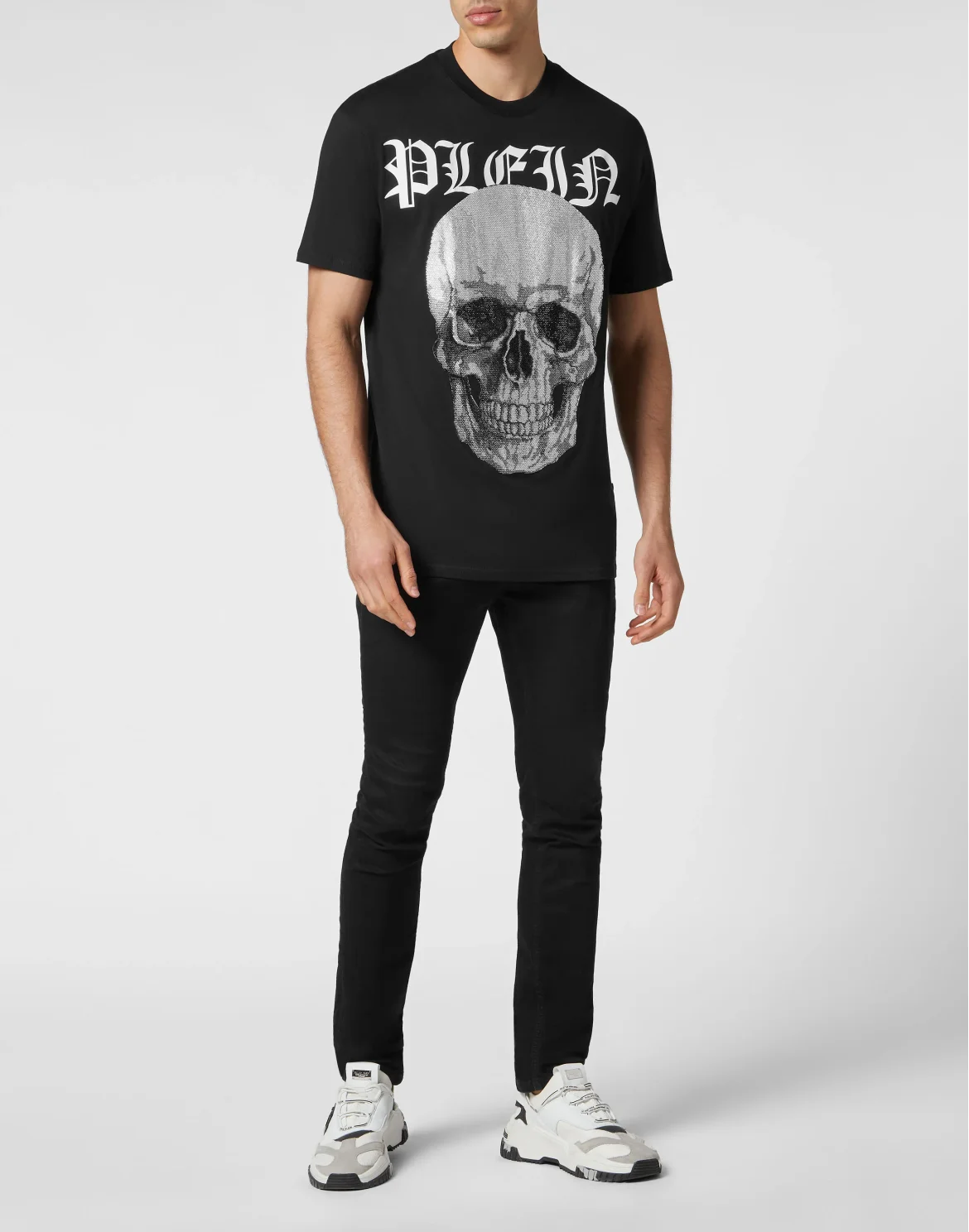 T-shirt Round Neck SS with Crystals Skull, цвет: Черный