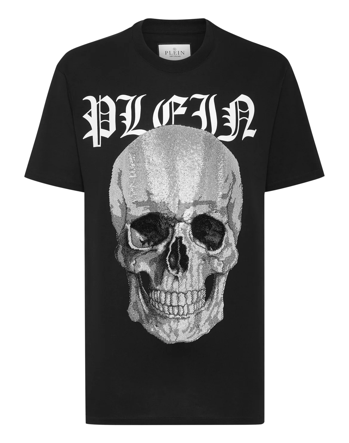 T-shirt Round Neck SS with Crystals Skull, цвет: Черный
