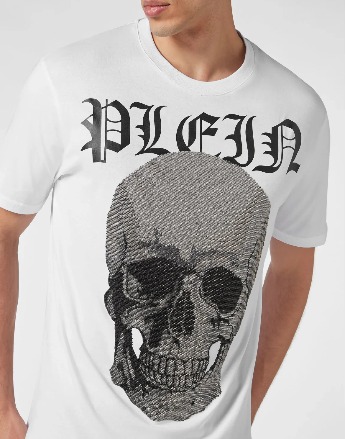 T-shirt Round Neck SS with Crystals Skull, цвет: Белый