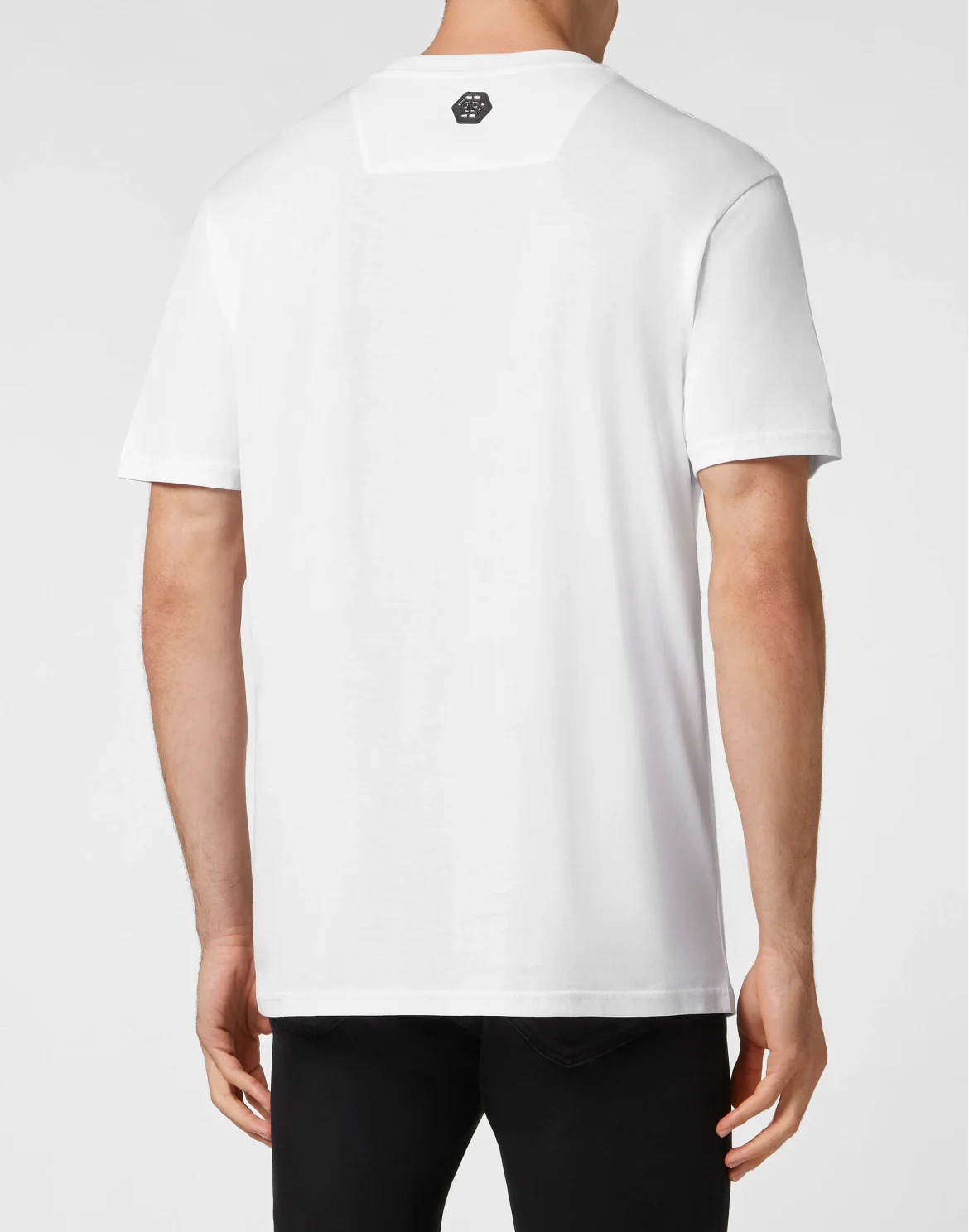 T-shirt Round Neck SS with Crystals Skull, цвет: Белый