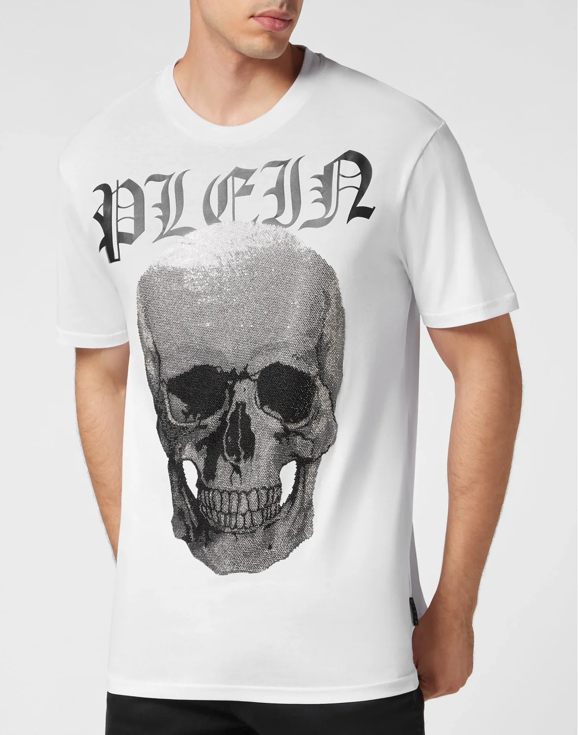 T-shirt Round Neck SS with Crystals Skull, цвет: Белый