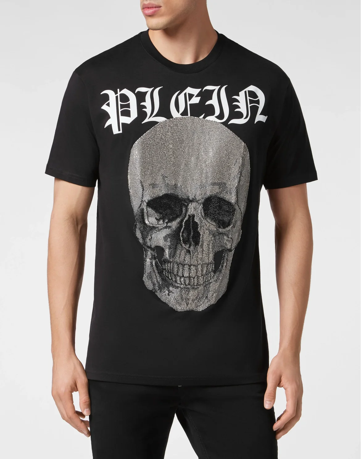 T-shirt Round Neck SS with Crystals Skull, цвет: Черный