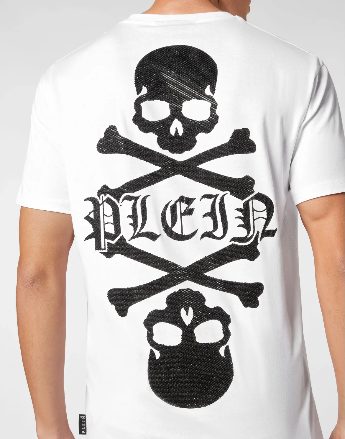 T-shirt Round Neck SS with Crystals Skull&Bones, цвет: Белый