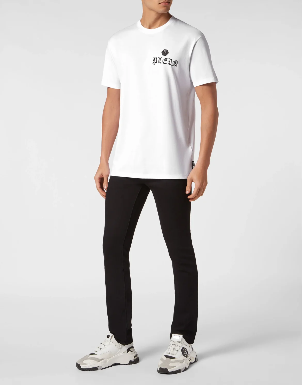 T-shirt Round Neck SS with Crystals Skull&Bones, цвет: Белый