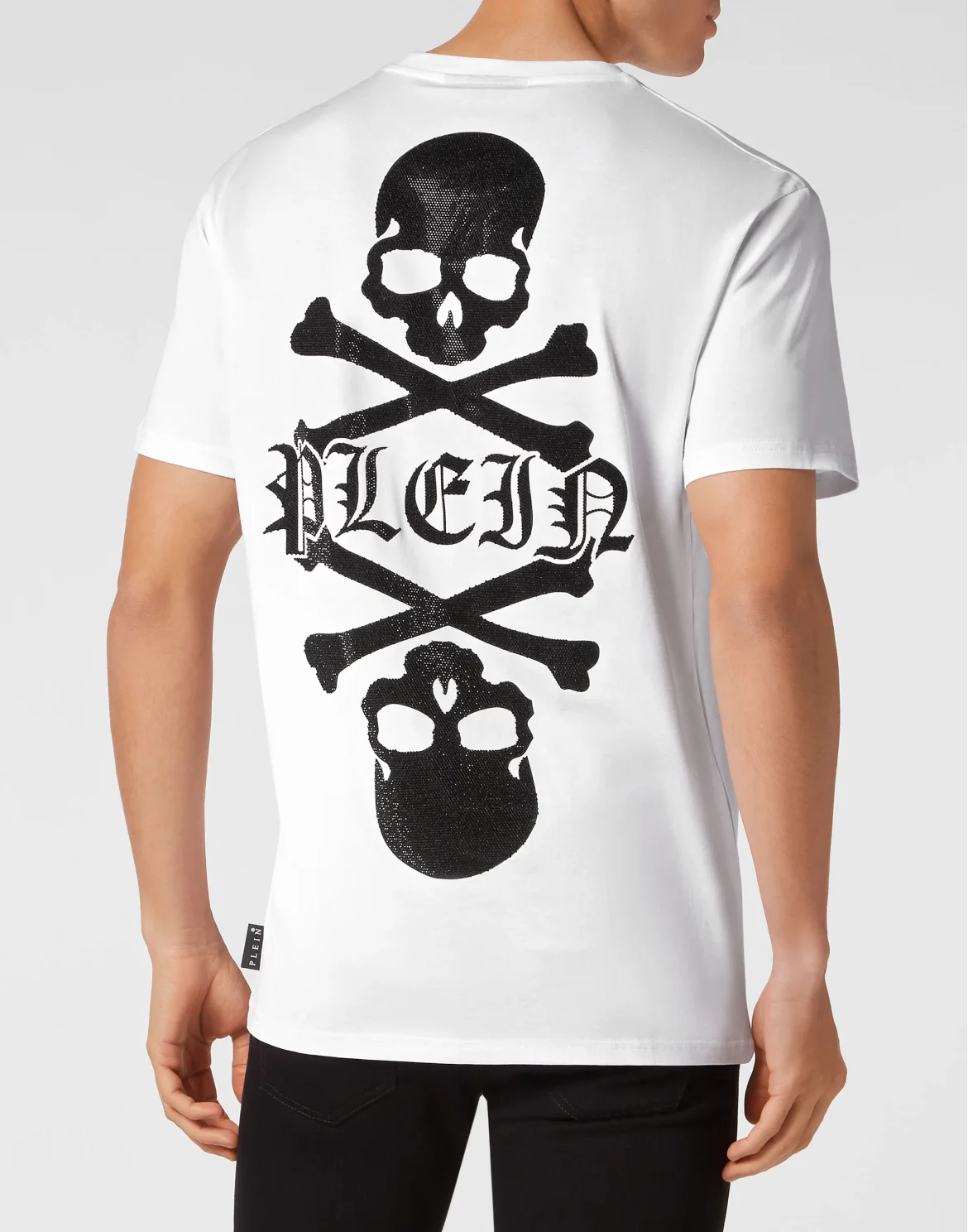 T-shirt Round Neck SS with Crystals Skull&Bones, цвет: Белый