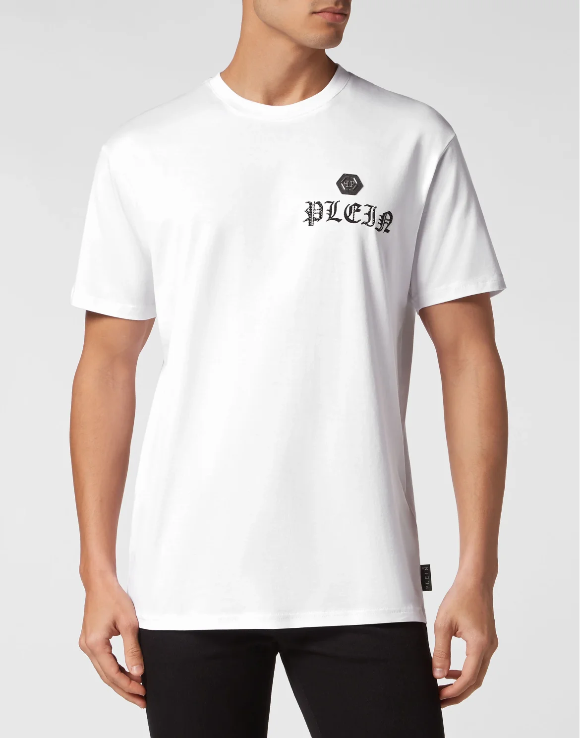 T-shirt Round Neck SS with Crystals Skull&Bones, цвет: Белый