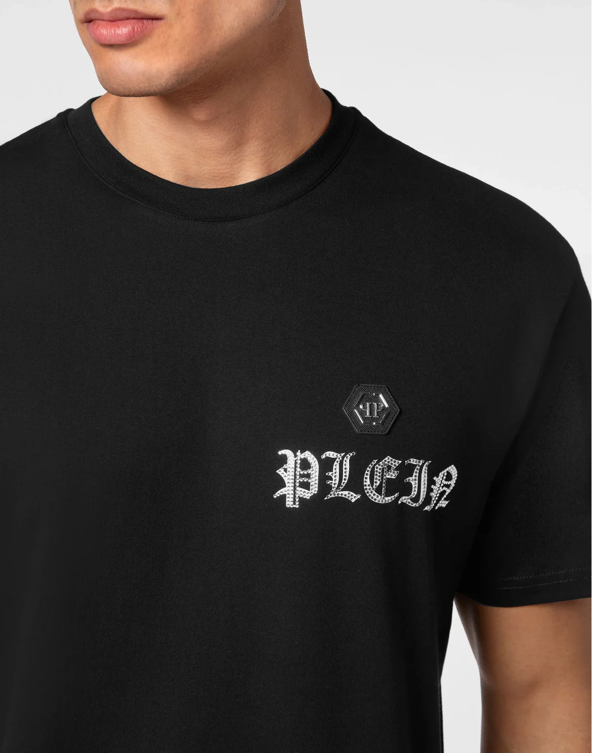 T-shirt Round Neck SS with Crystals Skull&Bones, цвет: Черный