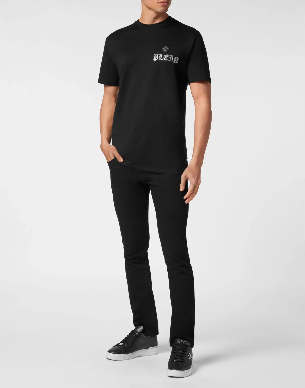 T-shirt Round Neck SS with Crystals Skull&Bones, цвет: Черный