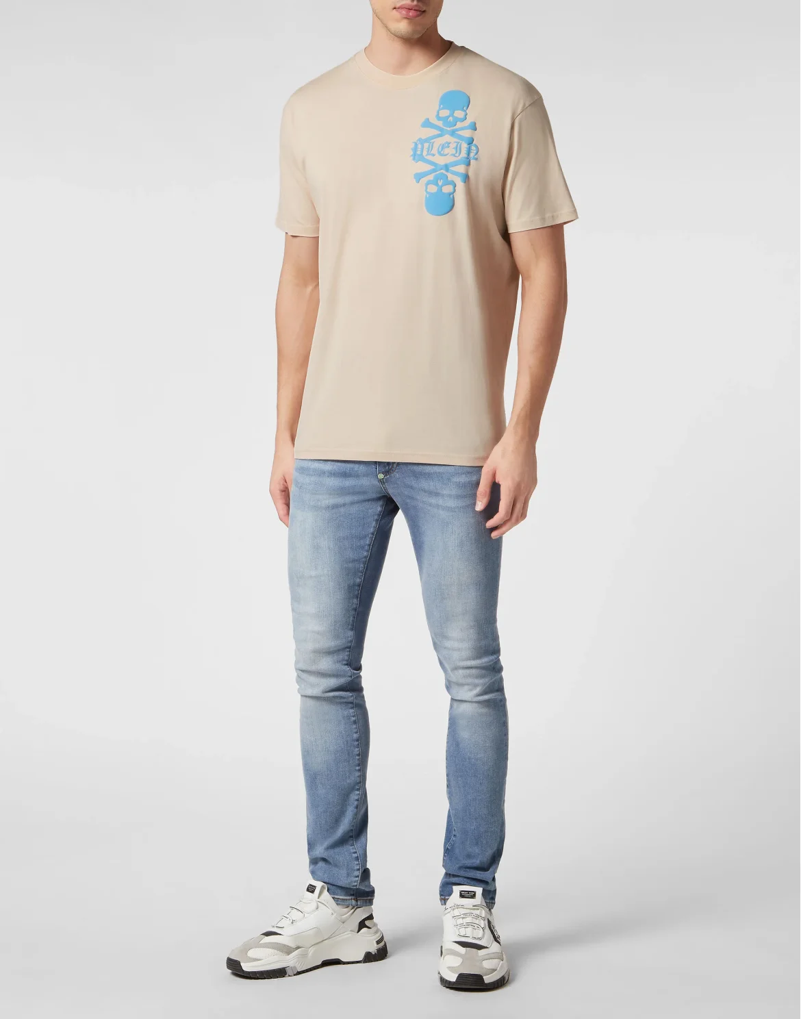T-shirt Round Neck SS Skull&Bones, цвет: Бежевый
