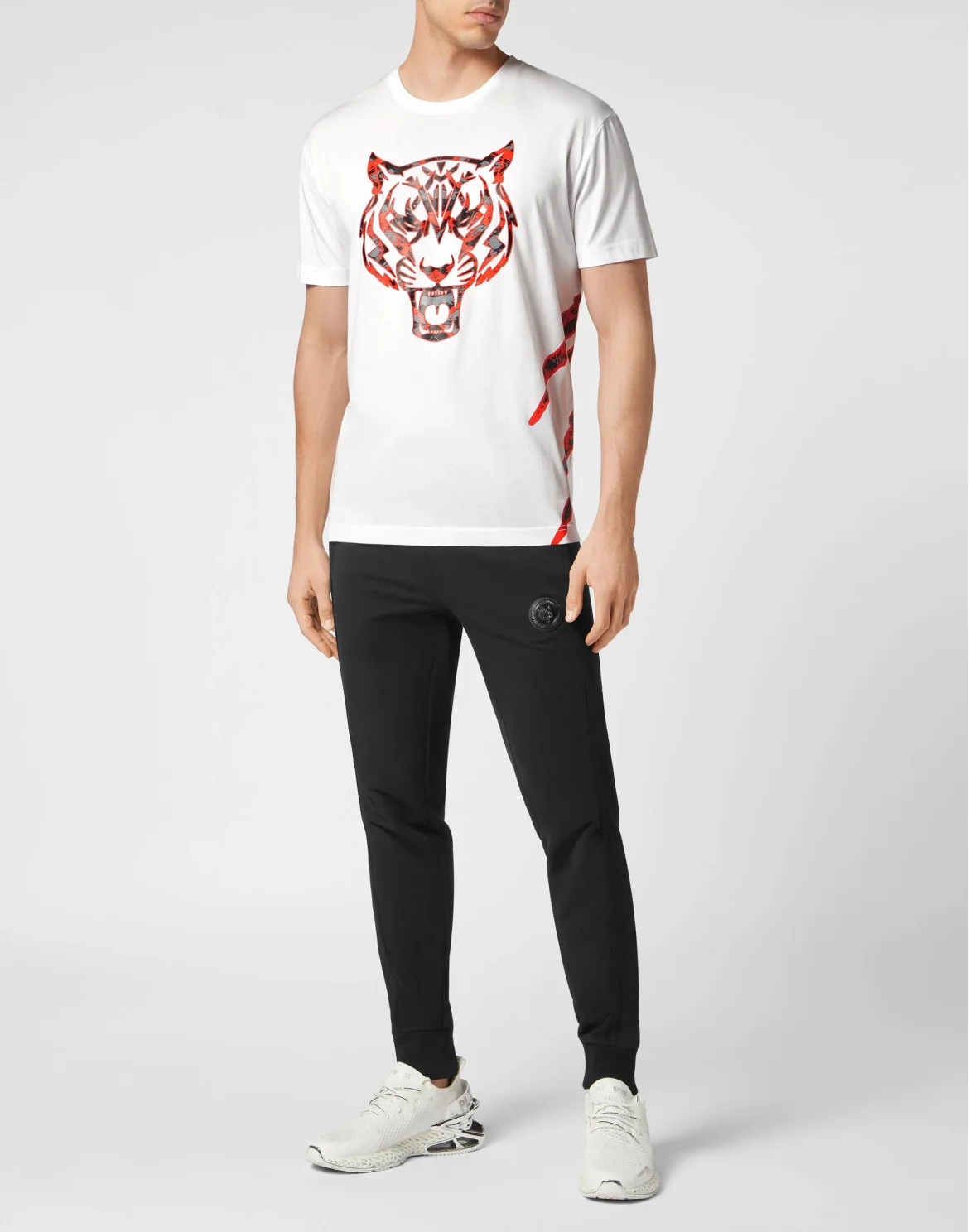 T-shirt Round Neck Tiger, цвет: Белый