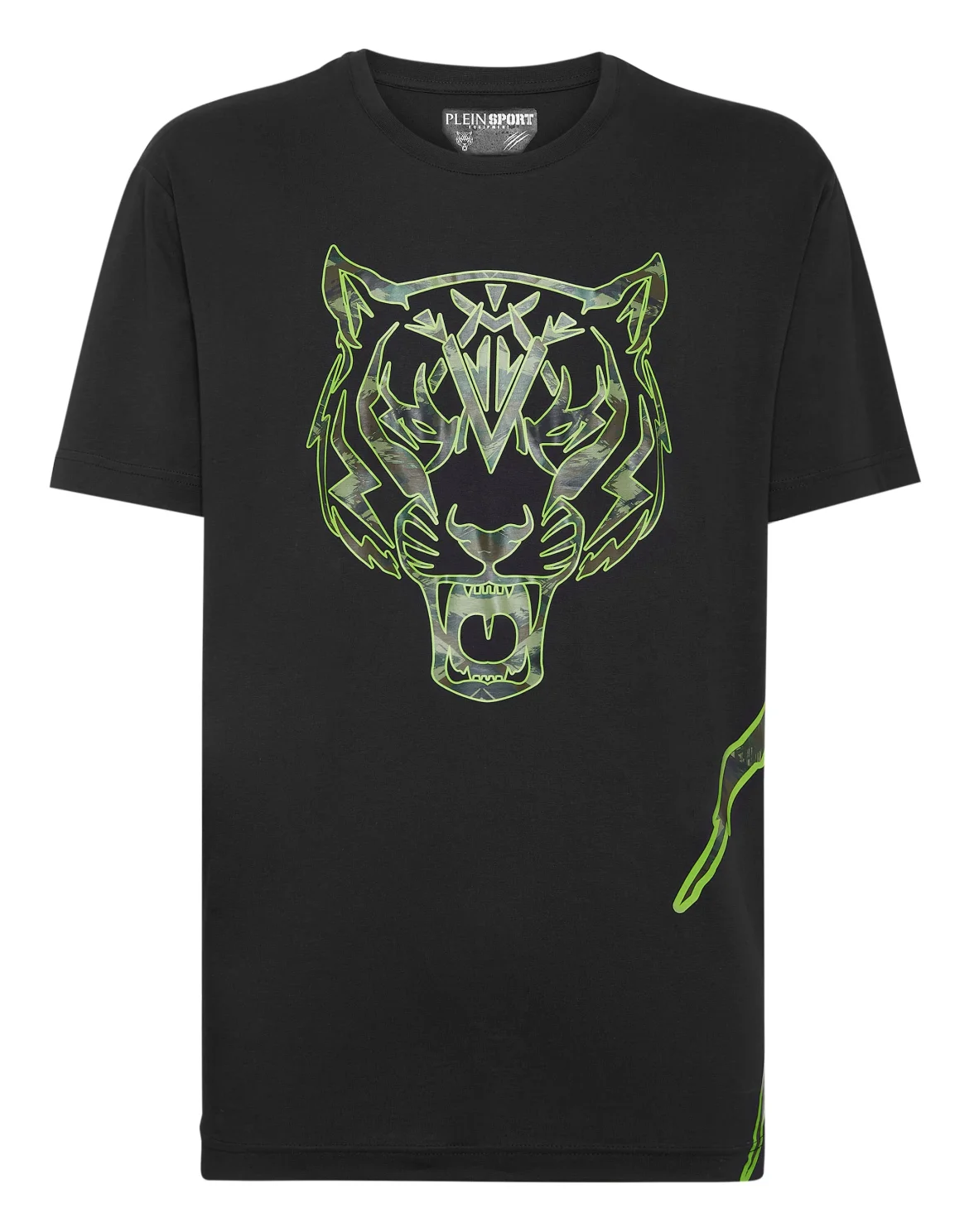 T-shirt Round Neck Tiger, цвет: Черный