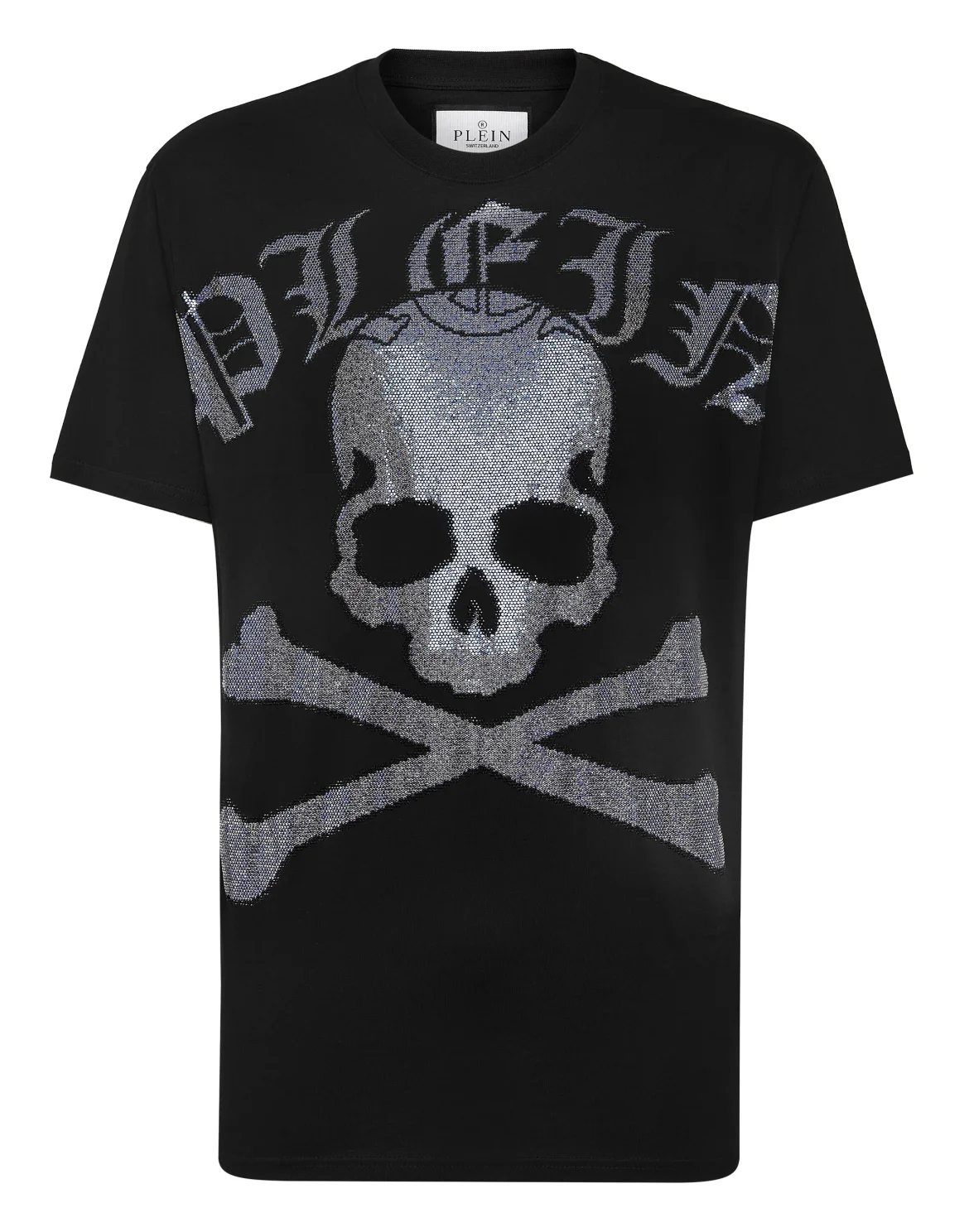 T-shirt Round Neck SS with Crystals Gothic Plein Strass, цвет: Черный