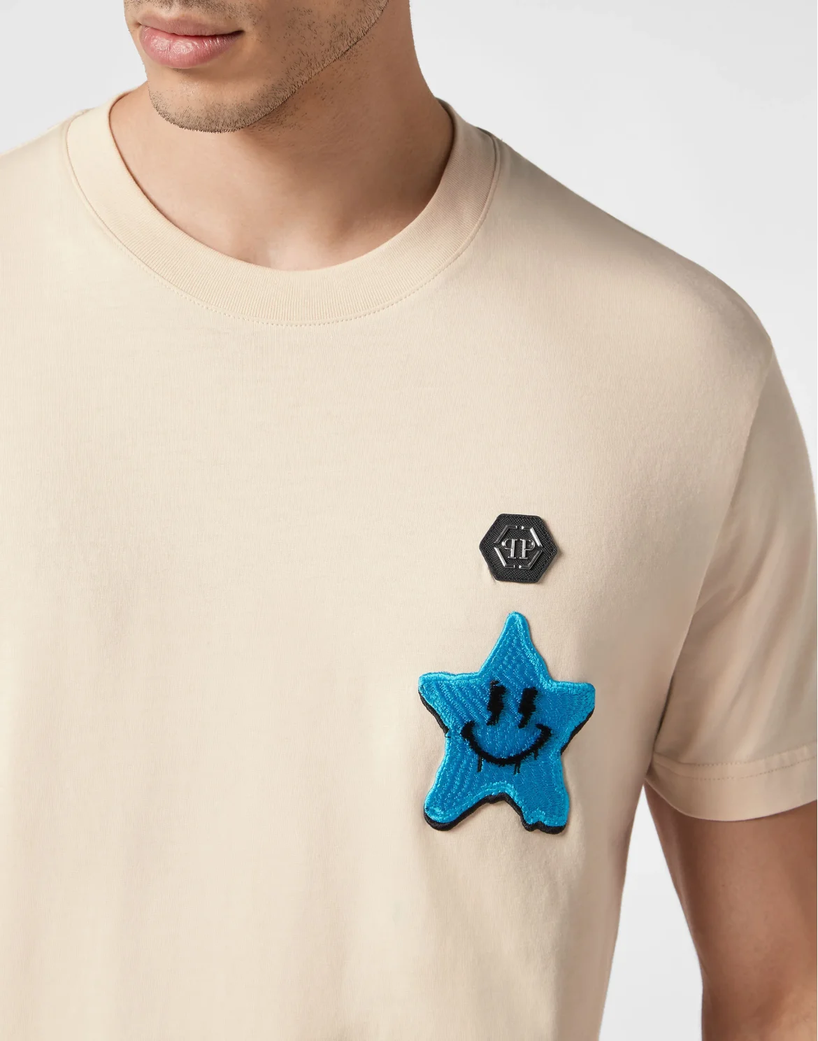 T-shirt Round Neck SS Smile, цвет: Бежевый