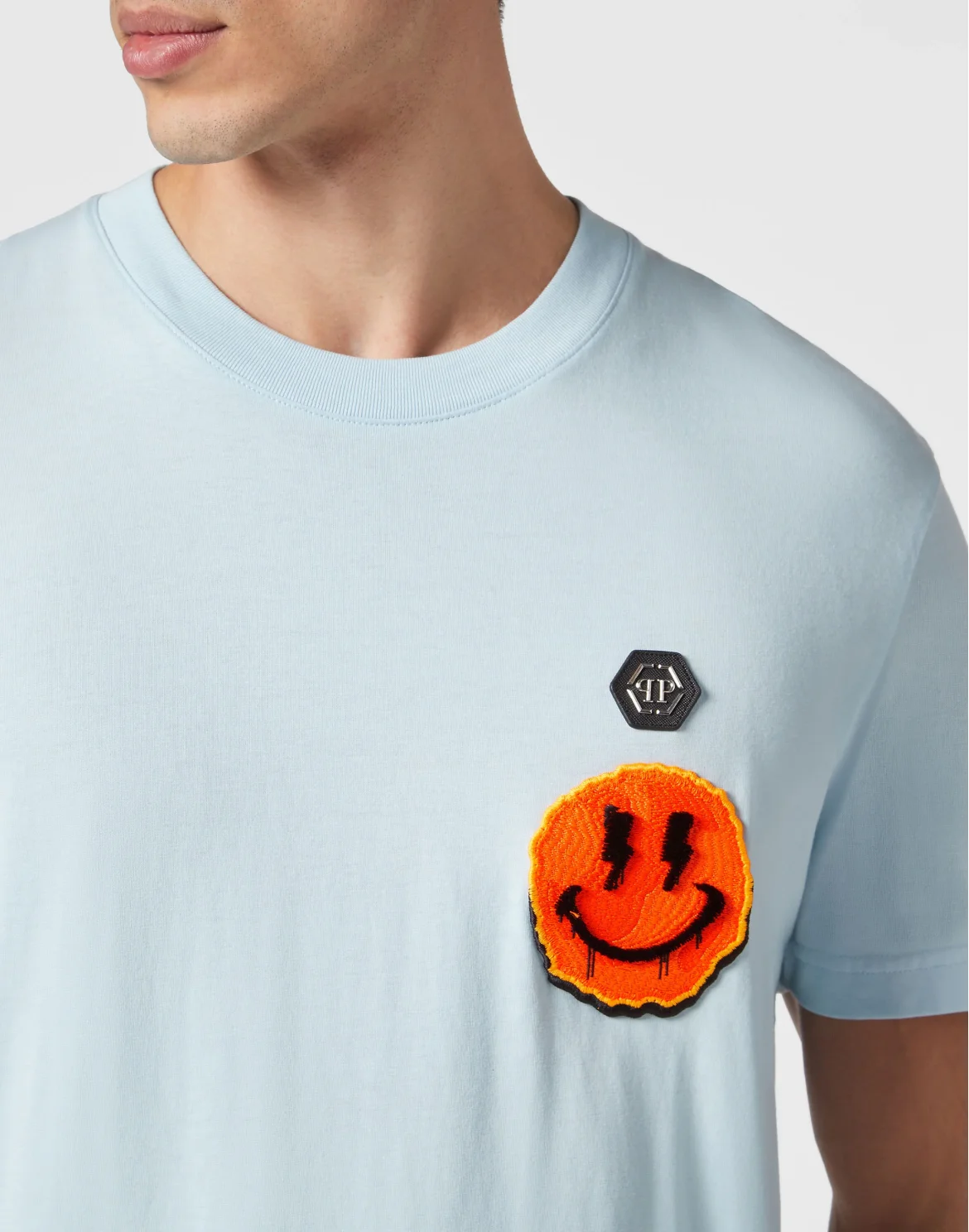 T-shirt Round Neck SS Smile, цвет: Голубой