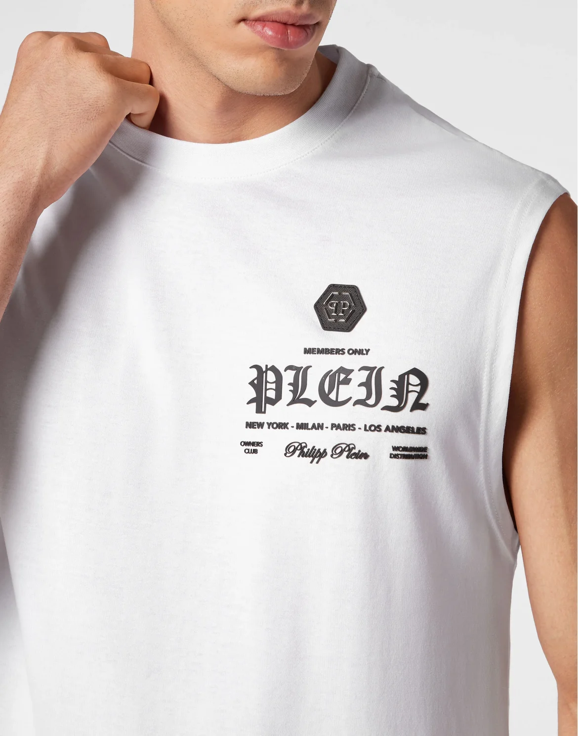 Sleeveless T-shirt Round Neck, цвет: Белый
