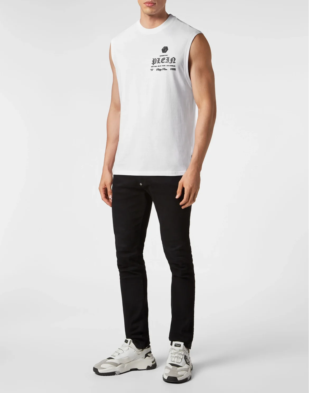 Sleeveless T-shirt Round Neck, цвет: Белый