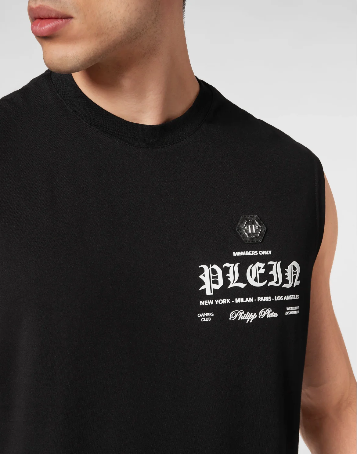 Sleeveless T-shirt Round Neck, цвет: Черный