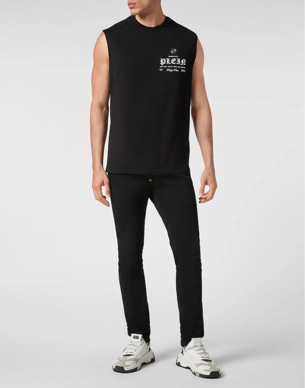 Sleeveless T-shirt Round Neck, цвет: Черный