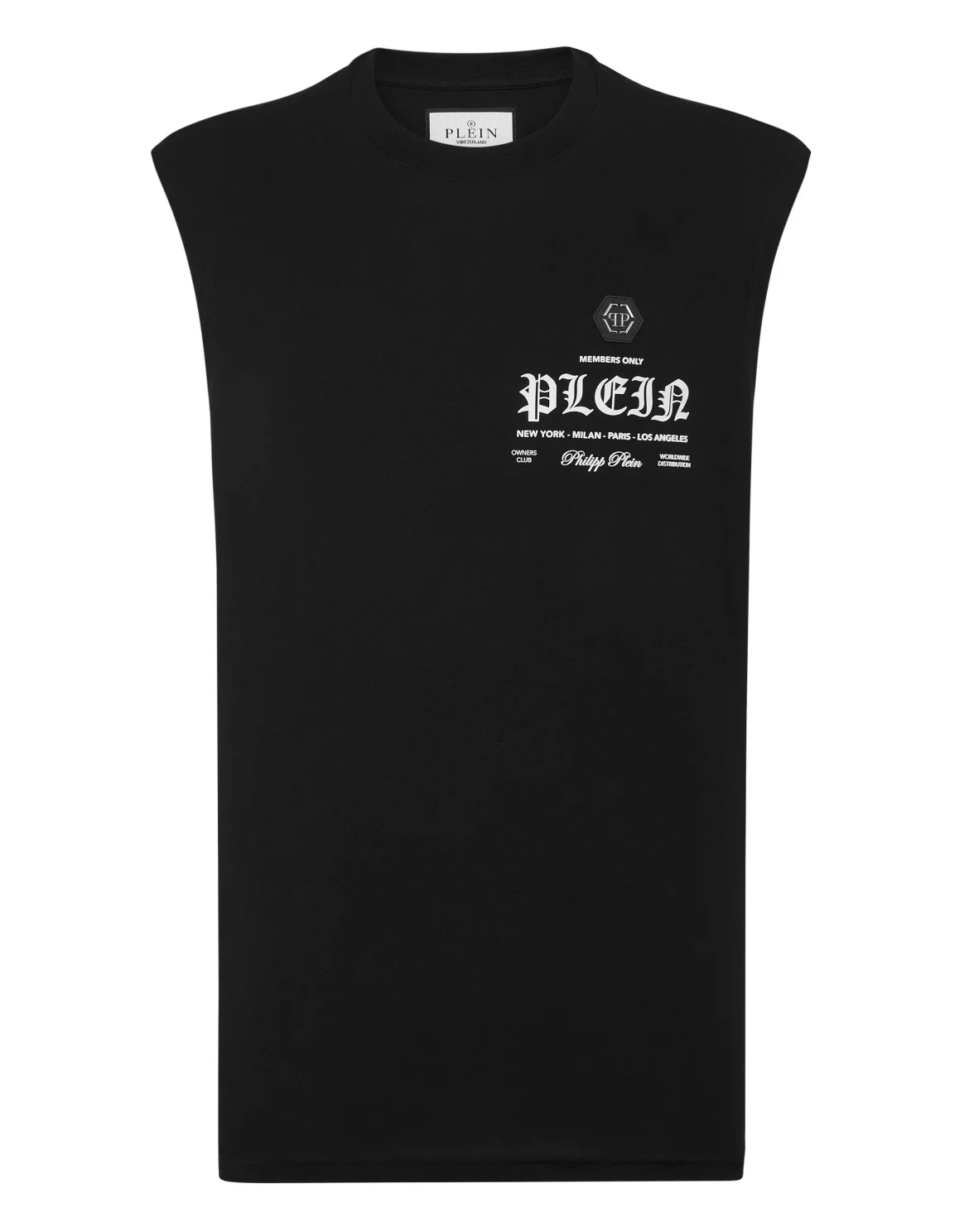Sleeveless T-shirt Round Neck, цвет: Черный