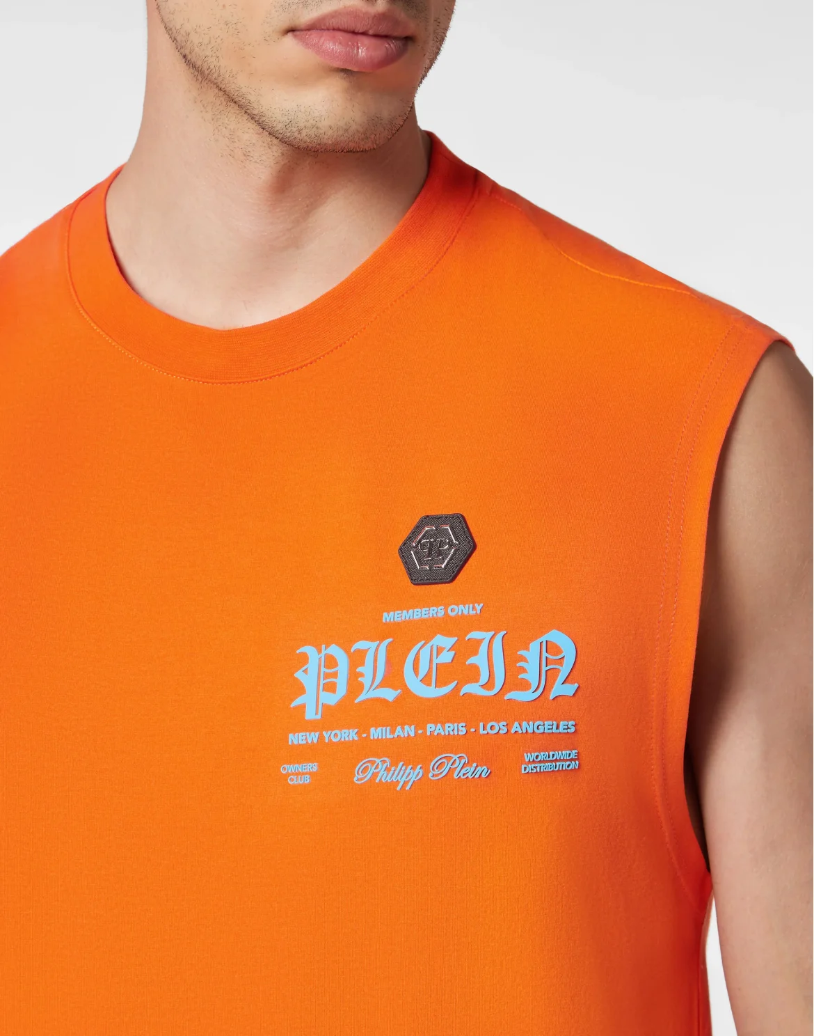 Sleeveless T-shirt Round Neck, цвет: Оранжевый