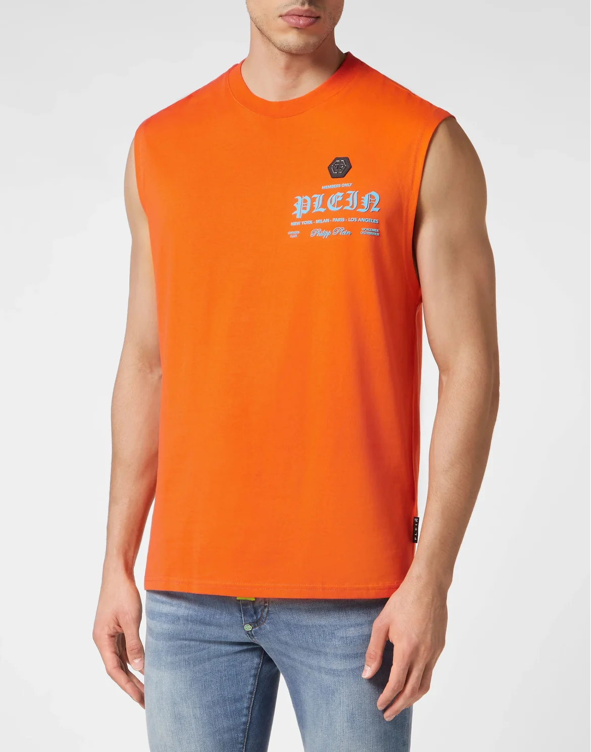 Sleeveless T-shirt Round Neck, цвет: Оранжевый