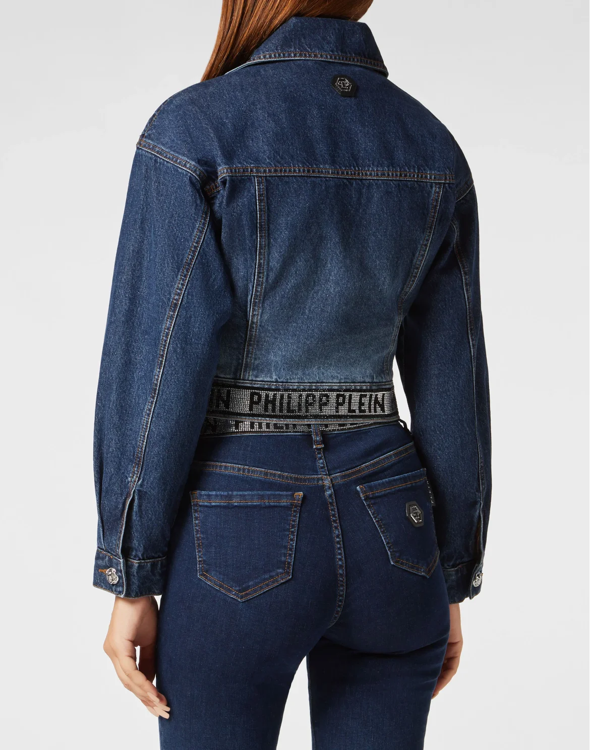 Denim Cropped Jacket Crystal, цвет: Синий