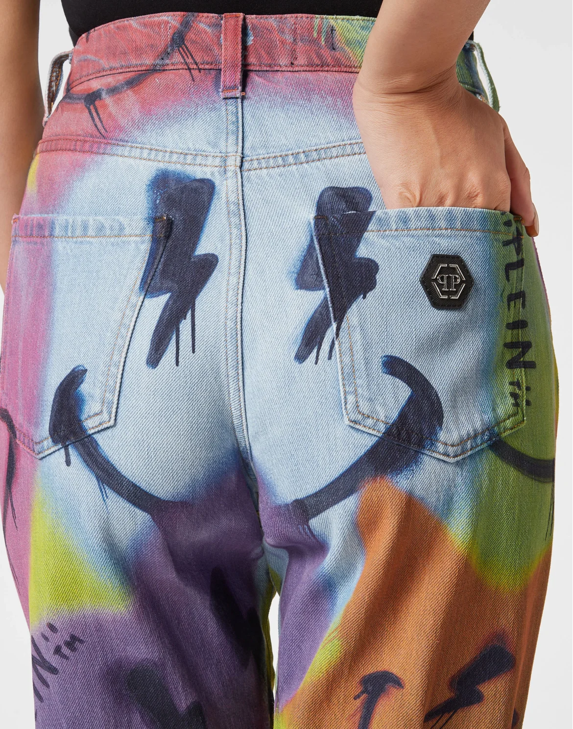 Denim Trousers Mom Fit Smile, цвет: Мультиколор