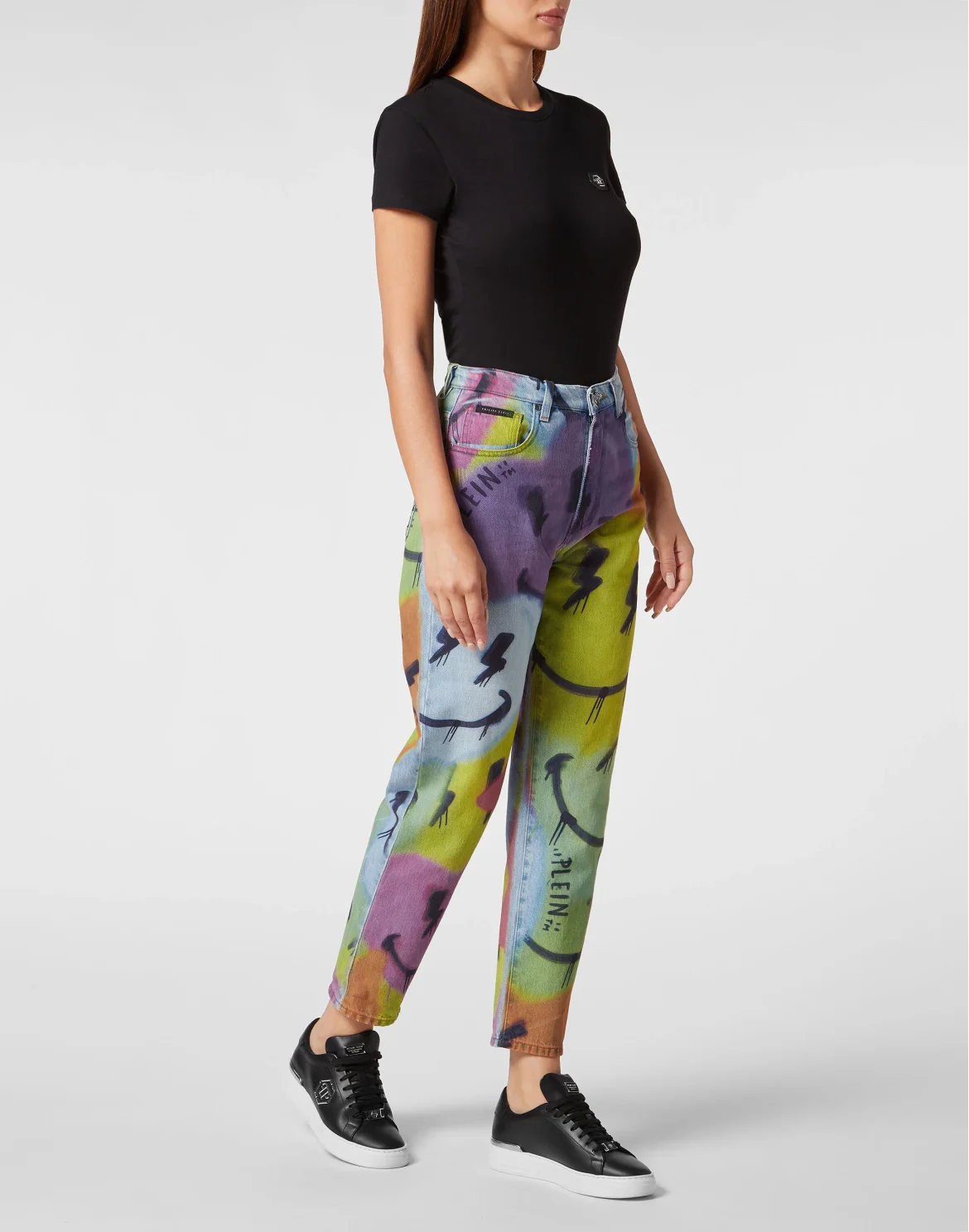 Denim Trousers Mom Fit Smile, цвет: Мультиколор