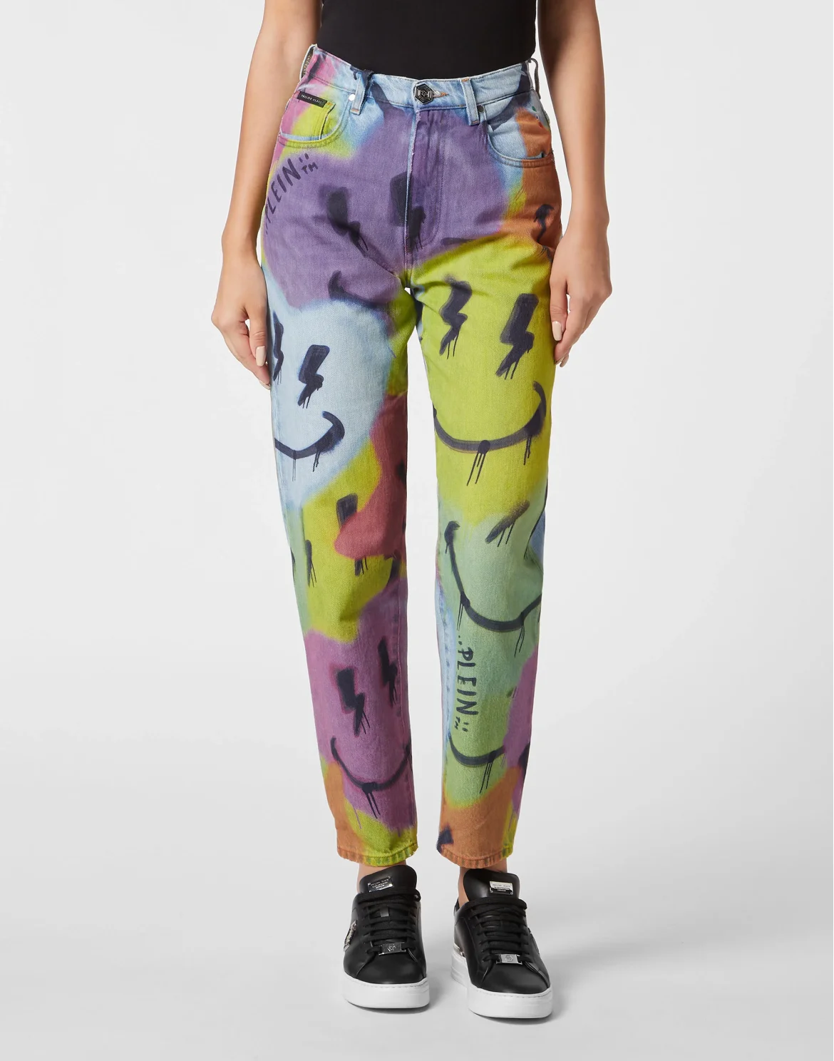 Denim Trousers Mom Fit Smile, цвет: Мультиколор