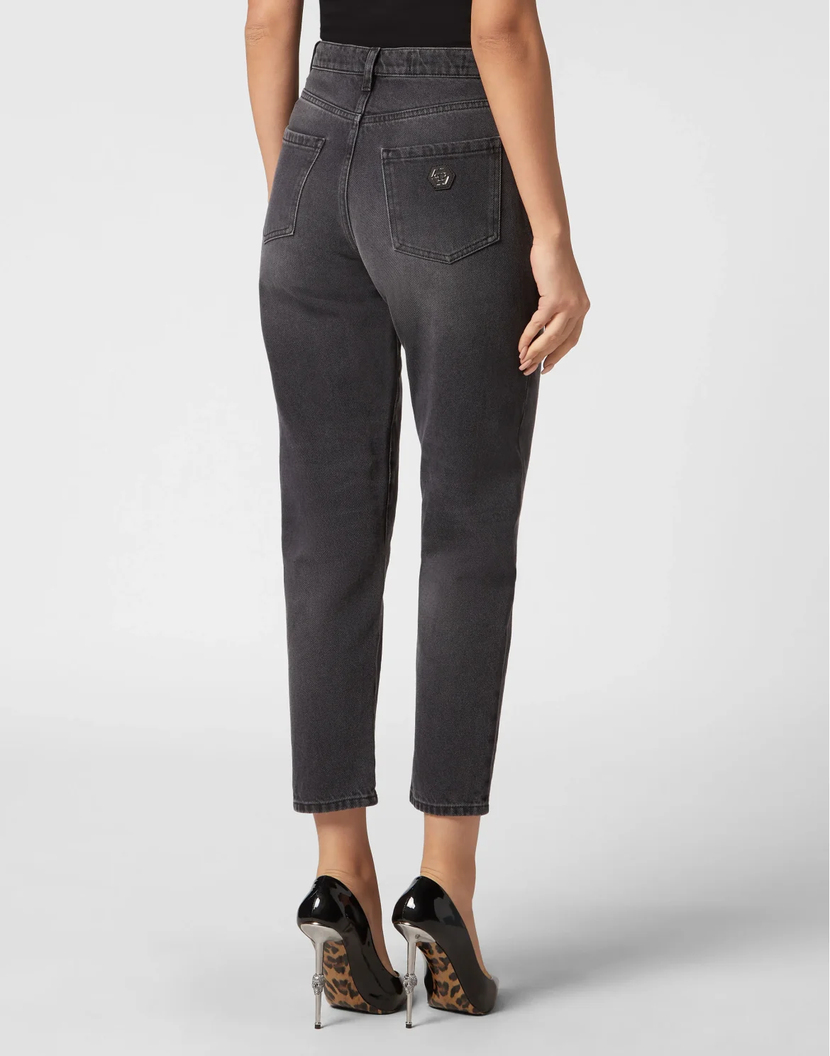 Denim Trousers Mom Fit, цвет: Черный
