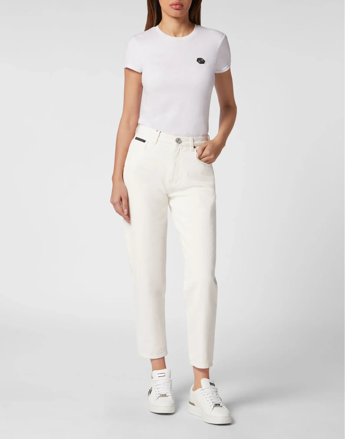 Denim Trousers Mom Fit, цвет: Белый